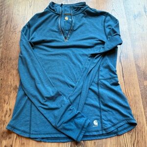 Blue Long Sleeve Shirt with Zipper Carhartt